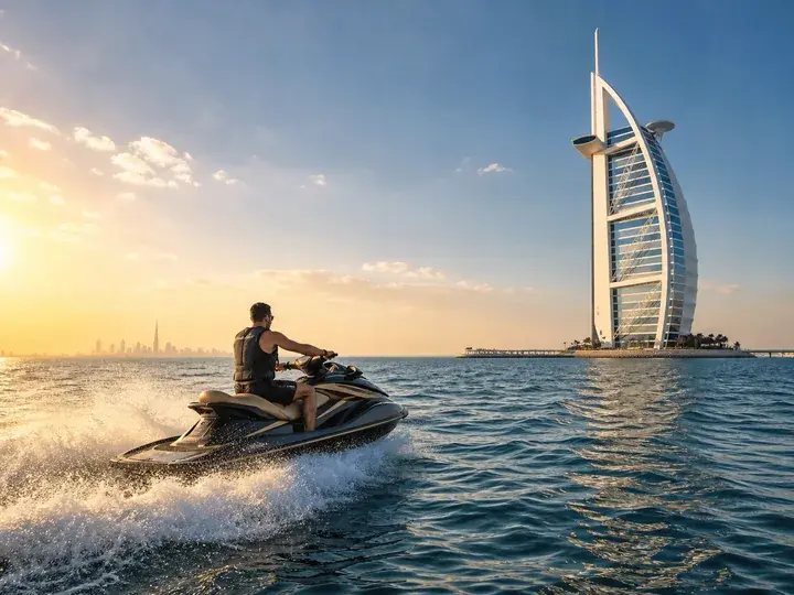 Jet ski ride near Burj Al Arab in Dubai