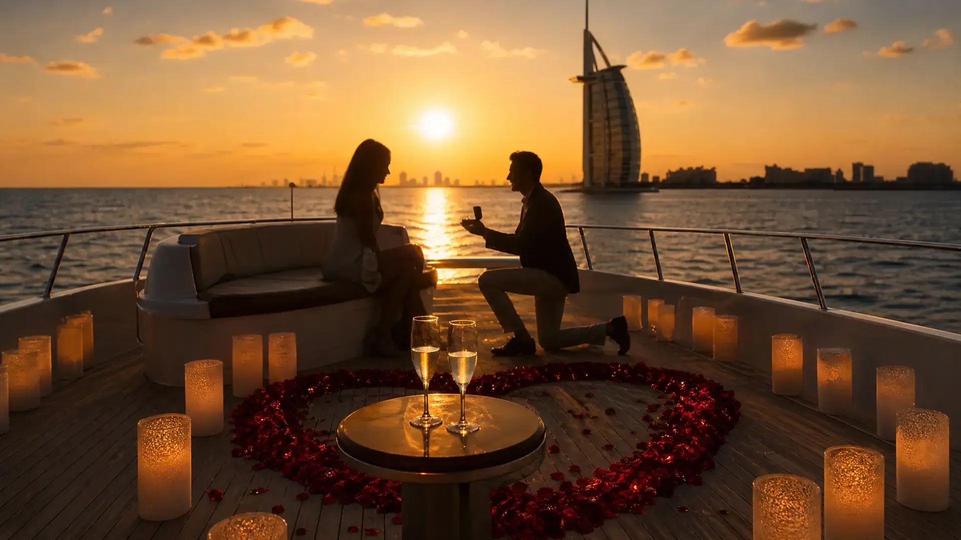 Yacht Proposal Bali on a yacht in Bali