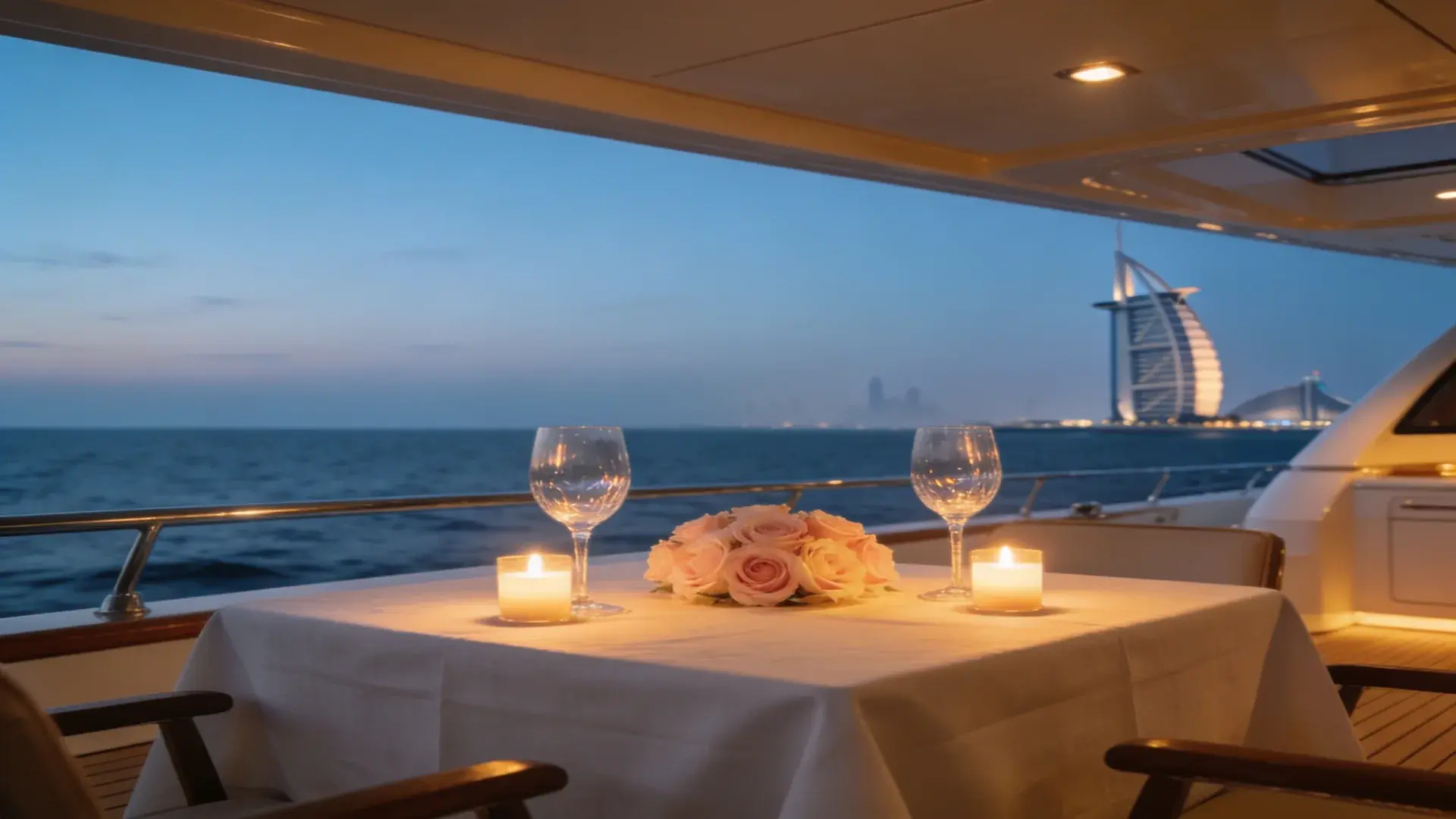 Romantic Private Dinner on a Dubai Yacht on a yacht in Dubai